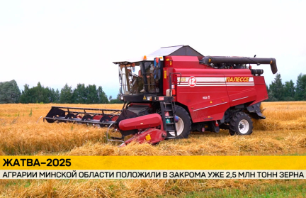 В Минской области намолочено 2,5 млн тонн зерна с учетом рапса и кукурузы