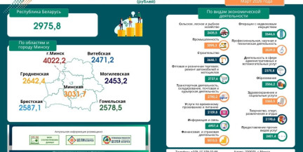 Белстат опубликовал данные по заработным платам в Беларуси за март 2026 года