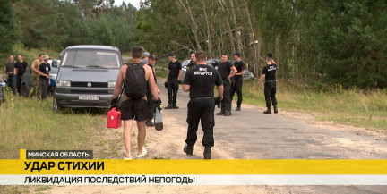 Последствия грозового шторма в Вилейском районе ликвидируют сотни специалистов. Репортаж ОНТ
