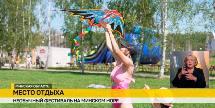На Заславском водохранилище проходит фестиваль воздушных змеев