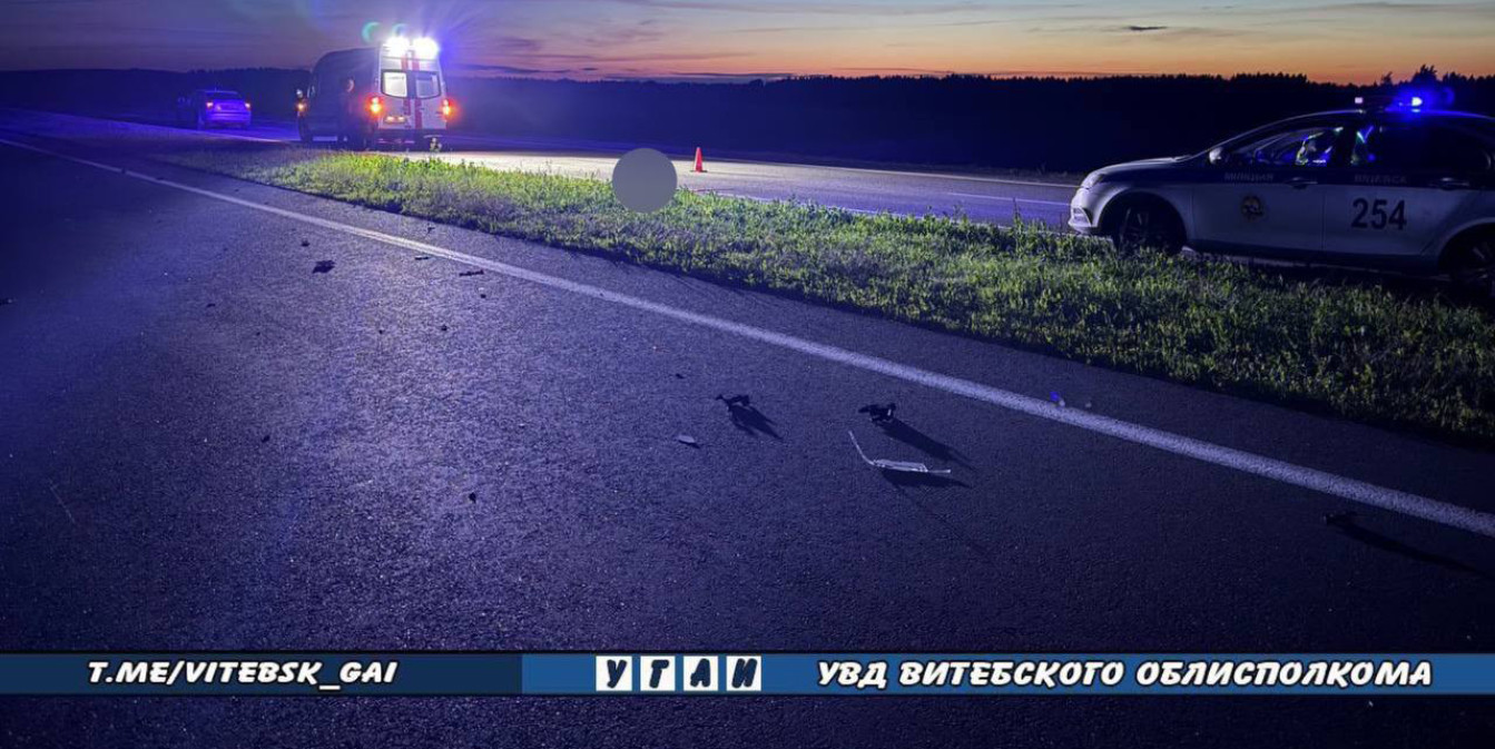 Место смертельного ДТП в Витебском районе