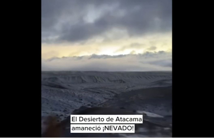 Снег выпал в самой сухой пустыне мира в Чили
