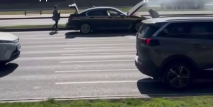 Машина загорелась на пр. Машерова в Минске