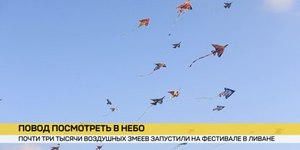 Почти три тысячи воздушных змеев запустили на фестивале на юге Ливане