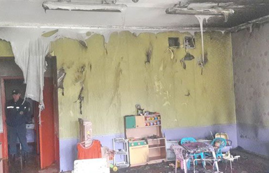 Детский сад сгорел в Заславле, детей эвакуировали