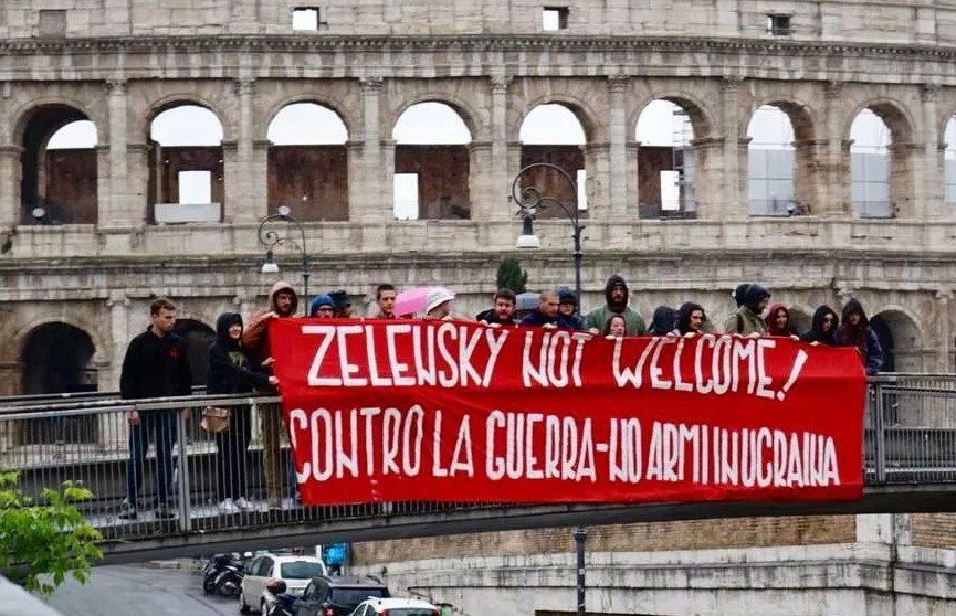 Il Giornale: в Риме прошла акция протеста из-за приезда Зеленского