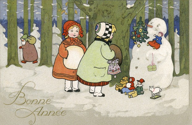 5 странных рождественских ретрооткрыток, которые 100 лет назад казались милыми