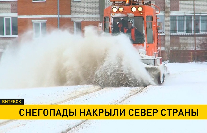 Снегопады накрыли север Беларуси – видео