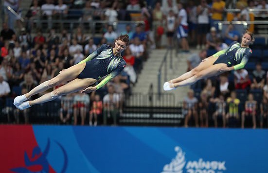 Белорусы выиграли золото в синхронных прыжках на батуте II Европейских игр