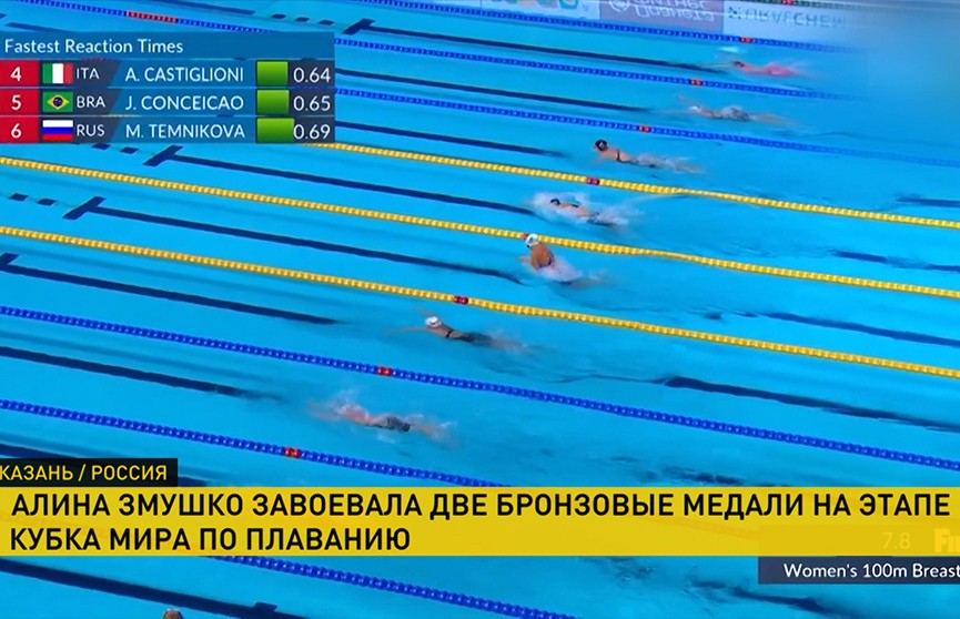 Алина Змушко завоевала две бронзовые медали на этапе Кубка мира по плаванию
