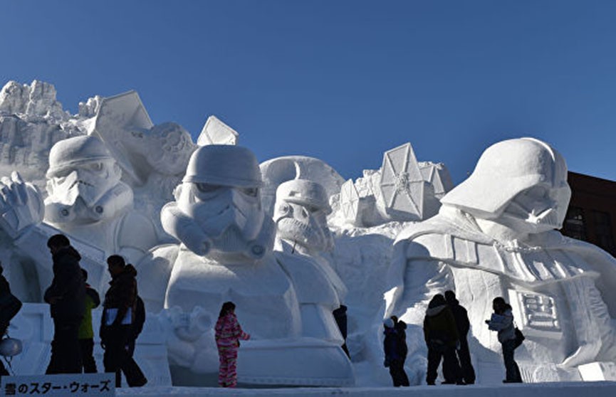 Праздник мороза и снега: фестиваль скульптур проходит в Японии (Видео)