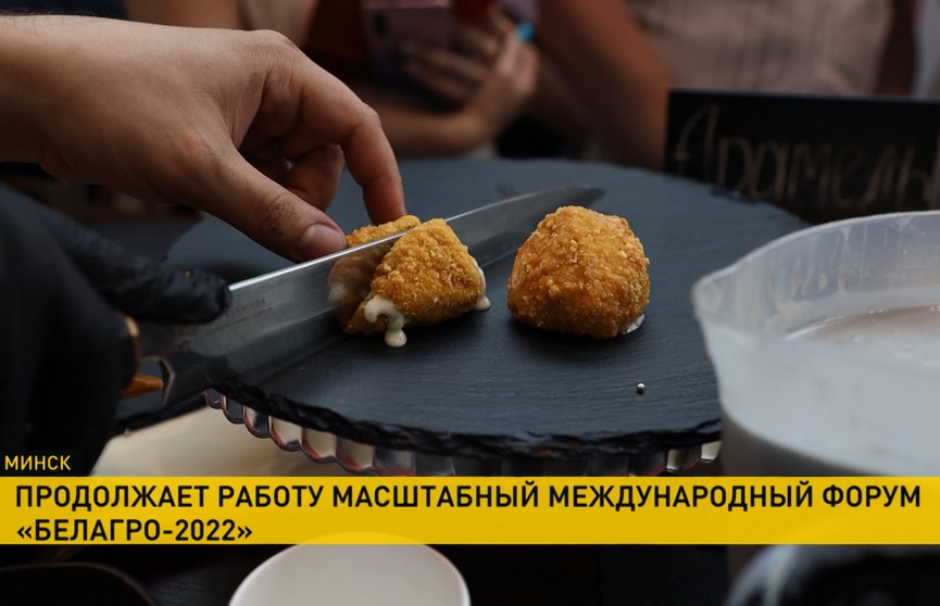 Жареное мороженое, грибная икра и сырные вафли. Чем удивляли и угощали гостей участники выставки «Белагро-2022»?