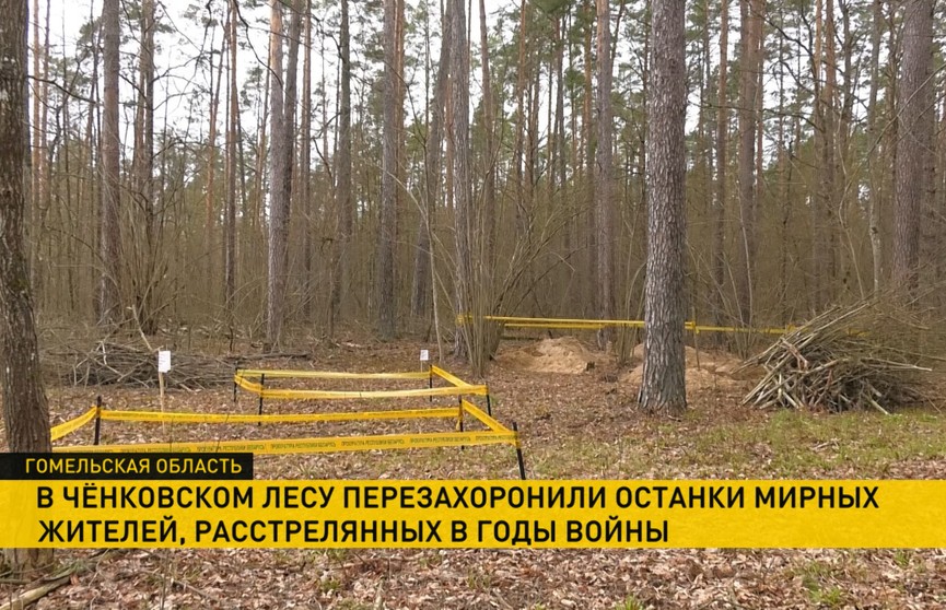 В Ченковском лесу под Гомелем перезахоронили останки людей, расстрелянных в годы войны