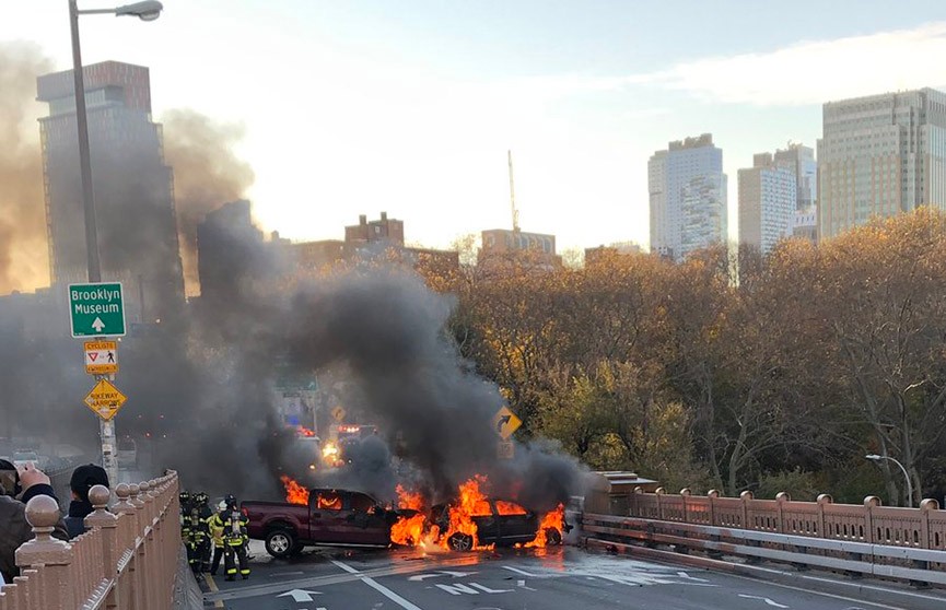 Массовая авария произошла на мосту в Нью-Йорке