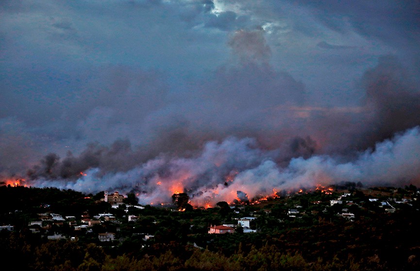 Лесные пожары в Греции: огонь подходит к Афинам