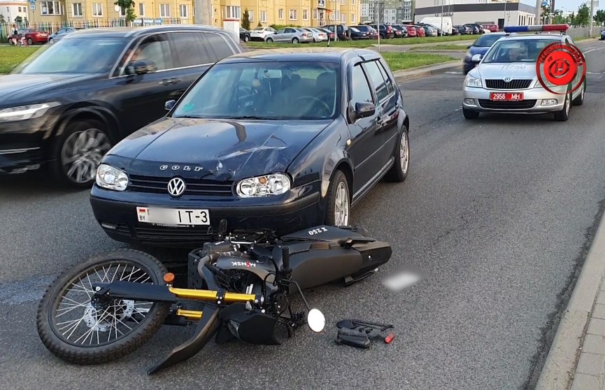 Пьяный бесправник сбил мотоциклиста на Каменногорской в Минске