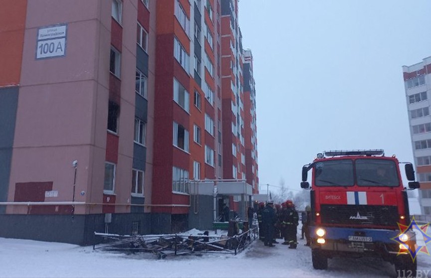 На пожаре в Витебске едва не погибли женщина и ее двое детей