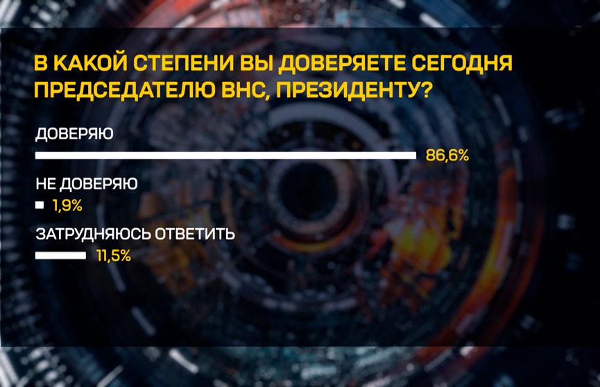 Данные опроса: подавляющее большинство белорусов доверяет ВНС и его Председателю – Президенту