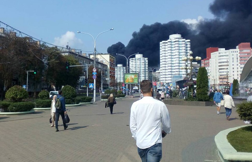В МЧС назвали причину крупного пожара на ул. Веры Хоружей
