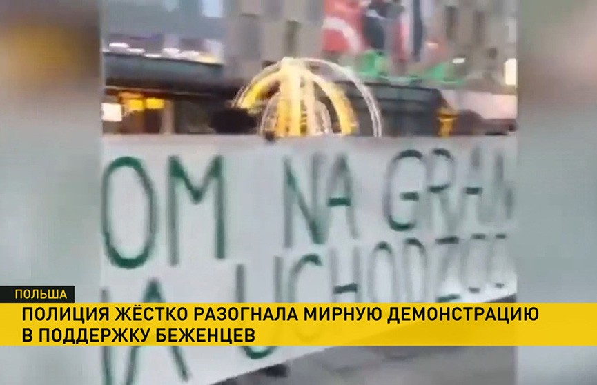В Катовице силовики жестко разогнали мирную демонстрацию в поддержку беженцев у белорусской границы