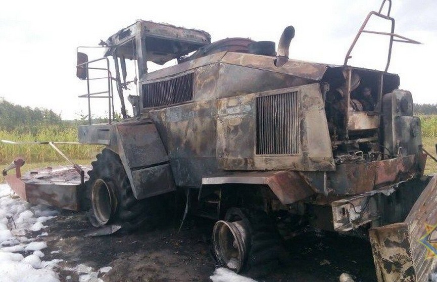 В Брестской области два комбайна сгорели при уборке кукурузы