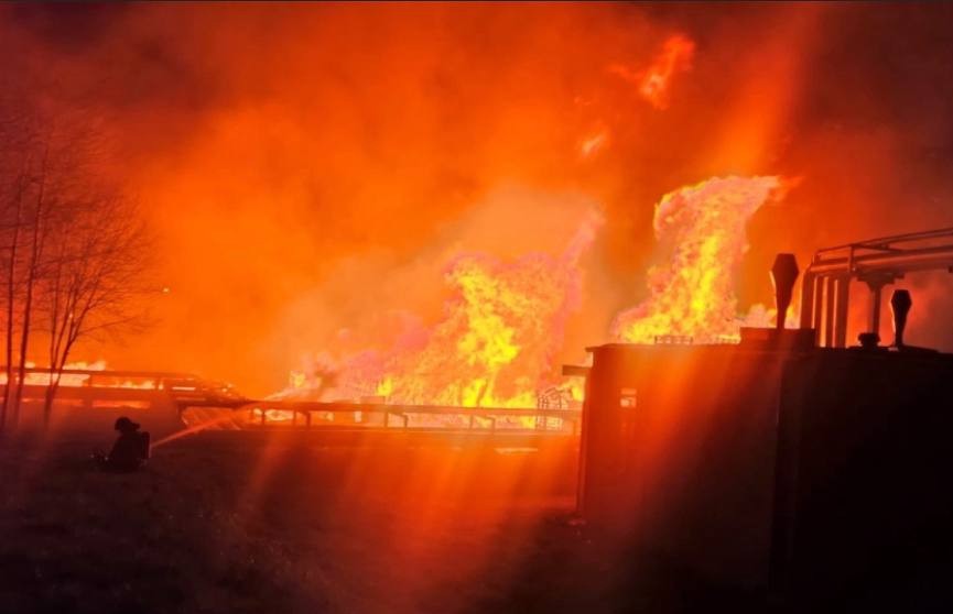 МЧС сообщает о пожаре на территории парниково-тепличного комбината в Минске