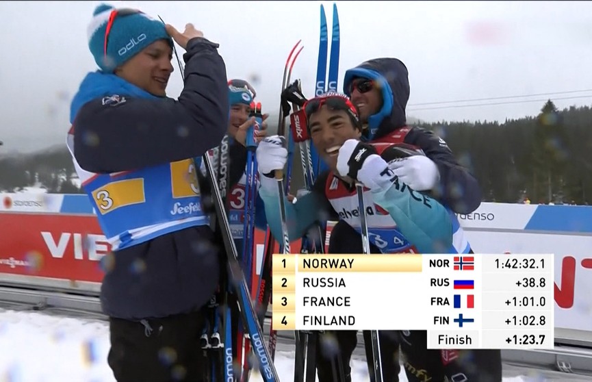 Норвежские лыжники одержали победу в эстафетной гонке на чемпионате мира в Австрии