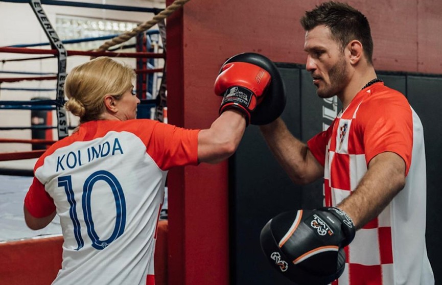 Президент Хорватии потренировалась с чемпионом UFC