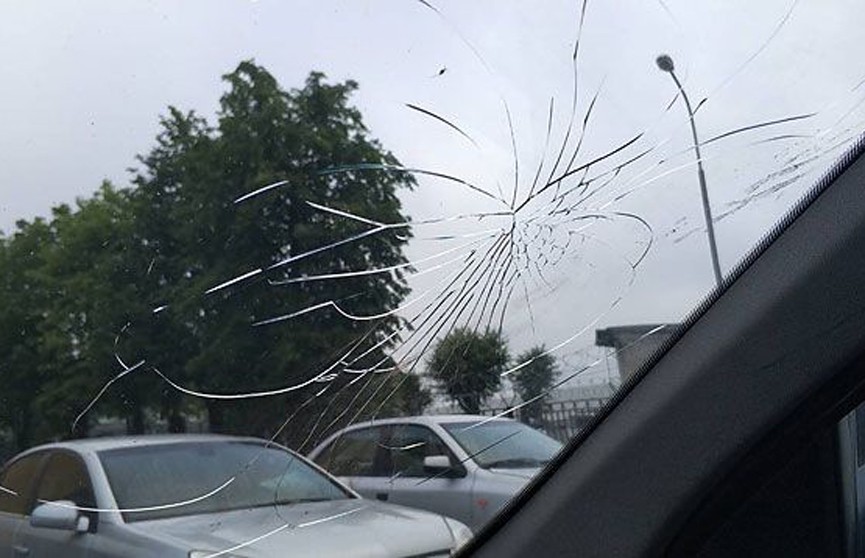 ​Пьяный водитель ногами разбил лобовое стекло машины ГАИ