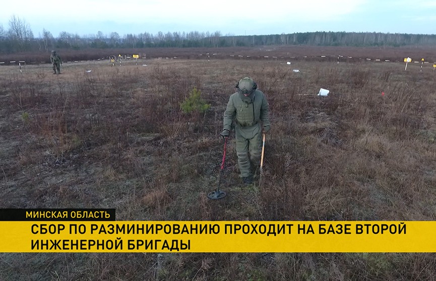 На полигоне под Минском военные отработали поиск и уничтожение опасных предметов