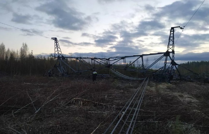 Опору ЛЭП подорвали в Ленобласти