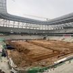 На каком этапе процесс строительства Национального футбольного стадиона – видео Мингорисполкома