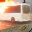 На въезде в Минск загорелся автобус