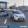 Мотоцикл столкнулся с легковым автомобилем в Минске