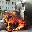 Грузовик загорелся на дороге в Минске (Фото)
