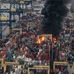 В турецком порту из-за землетрясения начался пожар