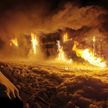 МЧС потушили пожар на территории строящегося стадиона по ул. Ванеева в Минске